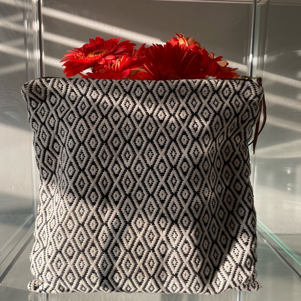 Tribe Alive Geometric Black and Ivory White Clutch